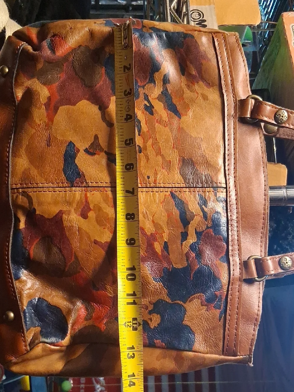 Pateicia Nash Large Brown Leather Floral Purse Tote Bag